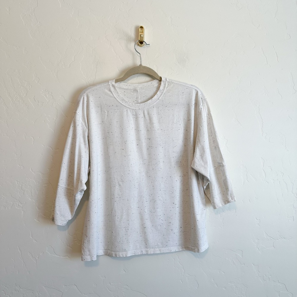 Lululemon | LA 3/4 Oversized Sleeve Crewneck Shirt in Confetti Black White - Picture 3 of 5